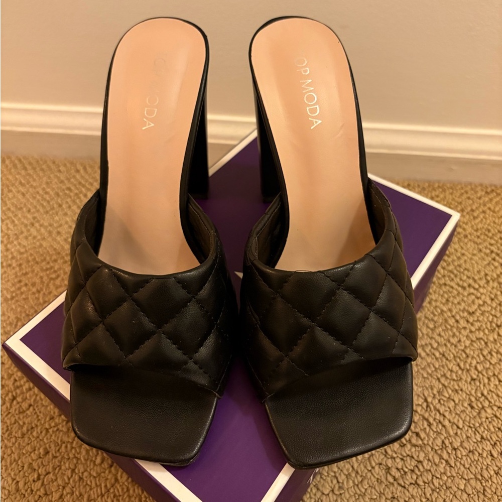 Women's Black Sandal Heel